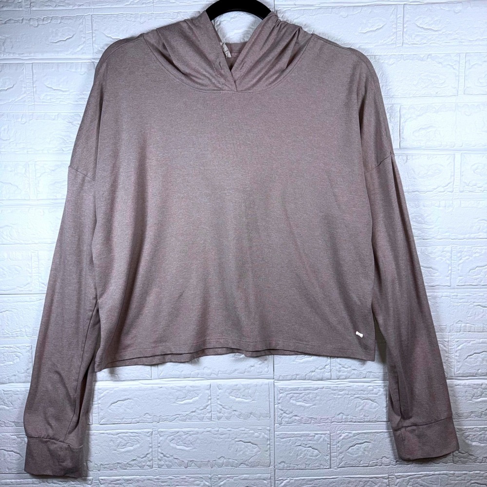Marika Cropped Hoodie Women L Brown Activewear Athleisure Loungewear